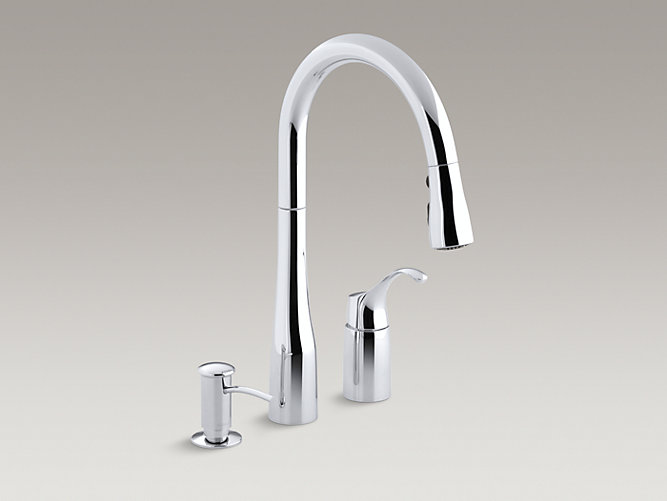 K R648 Simplice Pull Down Kitchen Sink Faucet W Soap Dispenser